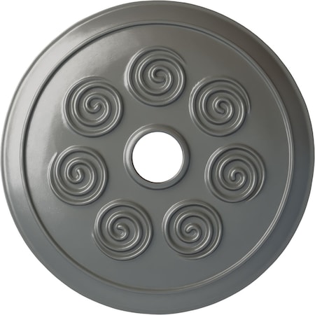 Ekena Millwork Spiral Ceiling Medallion (Fits Canopies up to 4"), Hand-Painted Silver, 25 1/4"OD x 4"ID x 2"P CM25SPSLS